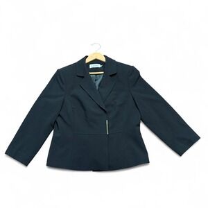 Calvin Klein Womens Office Siren 14 CL Black Gold Hardware Tailored Blazer Jacke